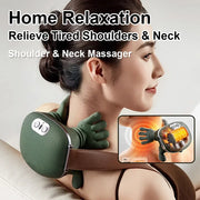 Neck Shoulder Massager Deep Tissue Back Cervical Massage Machine Bionic Heated Fatigue Relief Relax Muscle ﻿3-Level ﻿