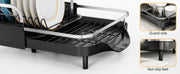 Expandable Stainless-Steel Dish Rack with Drainboard