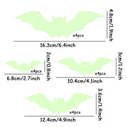 Glow-in-the-Dark Halloween Bat Wall Decals – 16 Piece Set