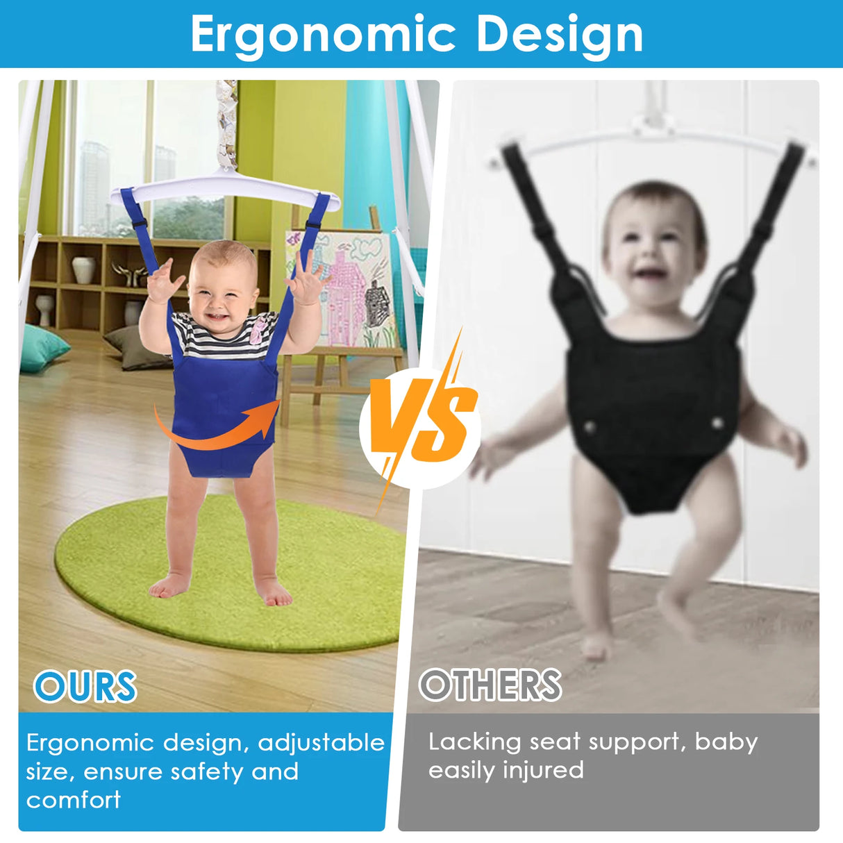 Baby Jumper Swing Outdoor Foldable Swing Set with Stand Multipurpose Playset,Outside Bouncers for Children 6 Months to 1.5 Years