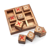 Wooden Tic Tac Toe Classic Tabletop Strategy Board Games Brain Teasers Fun Logic Challenges Family Travel Gifts For Kids Adults