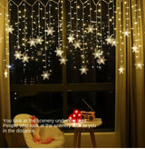 Solar Snowflake Lights Outdoor for Xmas Garden Patio Party Home Holiday New Year Celebration Decor