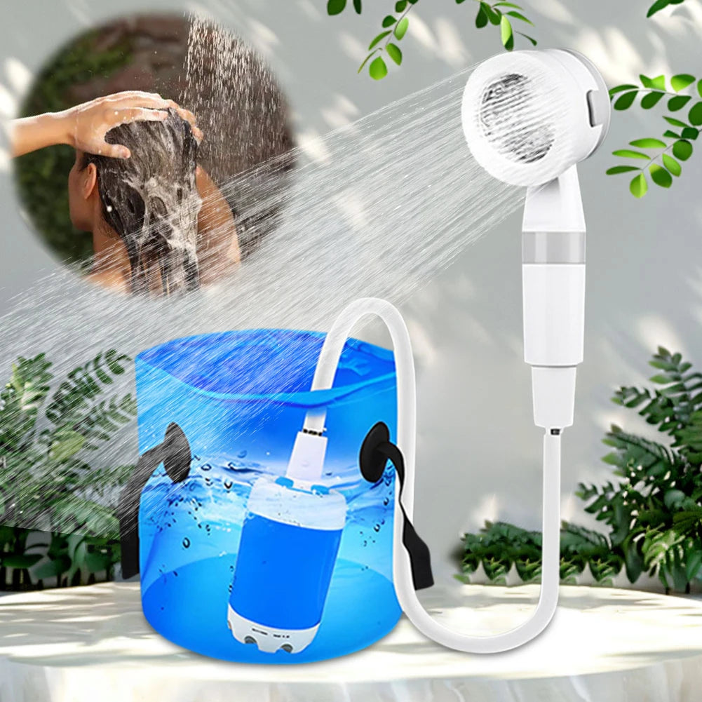 Portable Camping Shower Pump with Digital Display 4000mAh Upgraded Rechargeable Electric Shower Pump for Camping Beach Dormitory