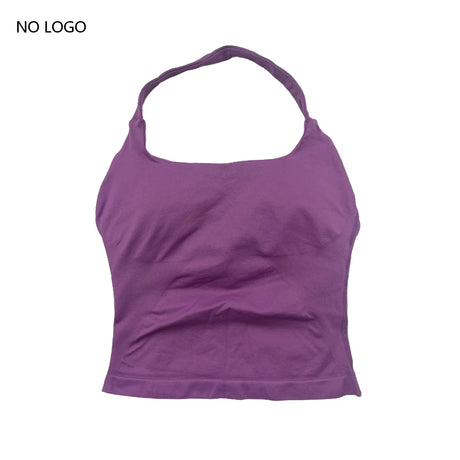 Impact Halter Top Push-Up Sports Bra Backless Design Yoga Tank Top Fitness Workout Activewear Gym Clothes Sports Bras