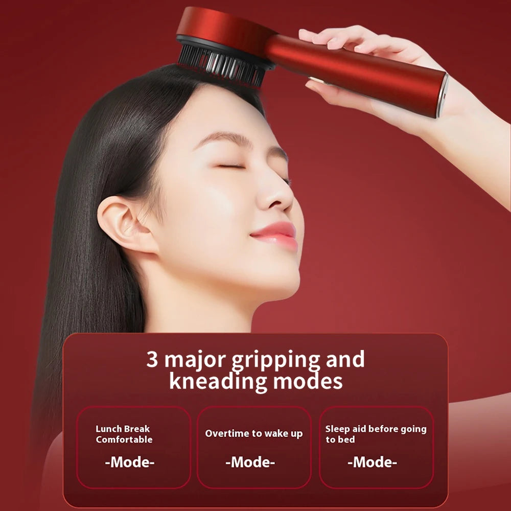 Red-Light Scalp Massage Comb with Liquid Applicator