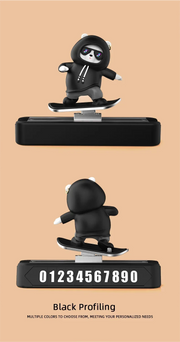 Magnetic Skateboard Bear Dashboard Ornament – 4 Styles