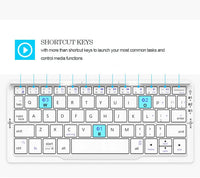 Mini Folding Bluetooth Keyboard Wireless Keypad Support3 Devices With Stand Rechargeable Foldable Keyboard for Phone Tablet
