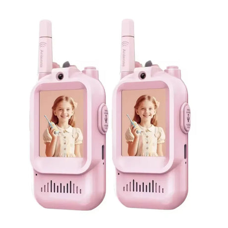 Video Walkie Talkies for Kids Rechargeable Toddler Toys  for Indoor Camping Travel  Birthday Gfits for Kids Ages 3-12 2PCS