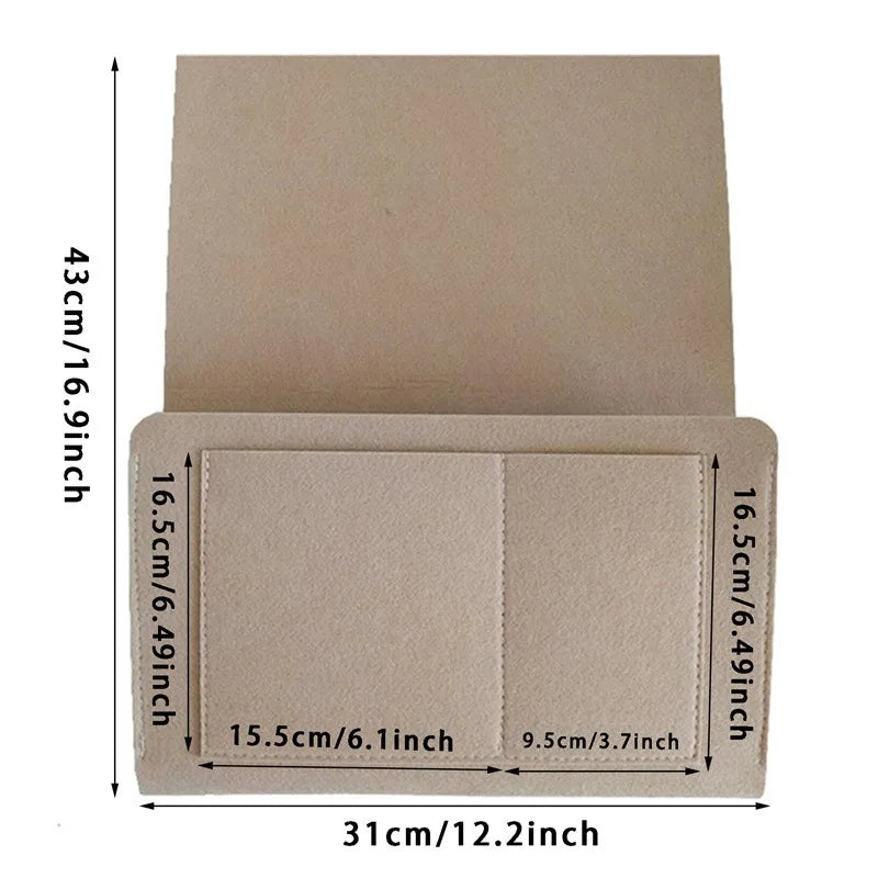 Felt Bedside Storage Bag Organizer Bed Desk Bag Sofa TV Remote Control Hanging Caddy Couch Storage Organizer Bed Holder Pockets