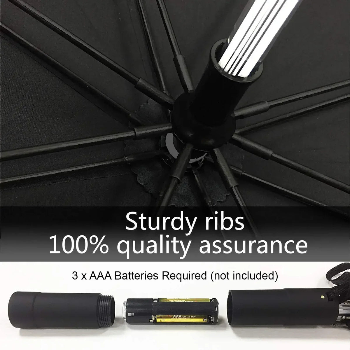 LED Light-Up Umbrella with Flashlight Handle – 4 Colours