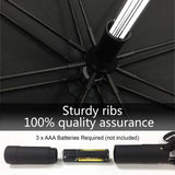 LED Light Up Umbrellas with Flashlight Handle, Clear, Black, Gray, Red