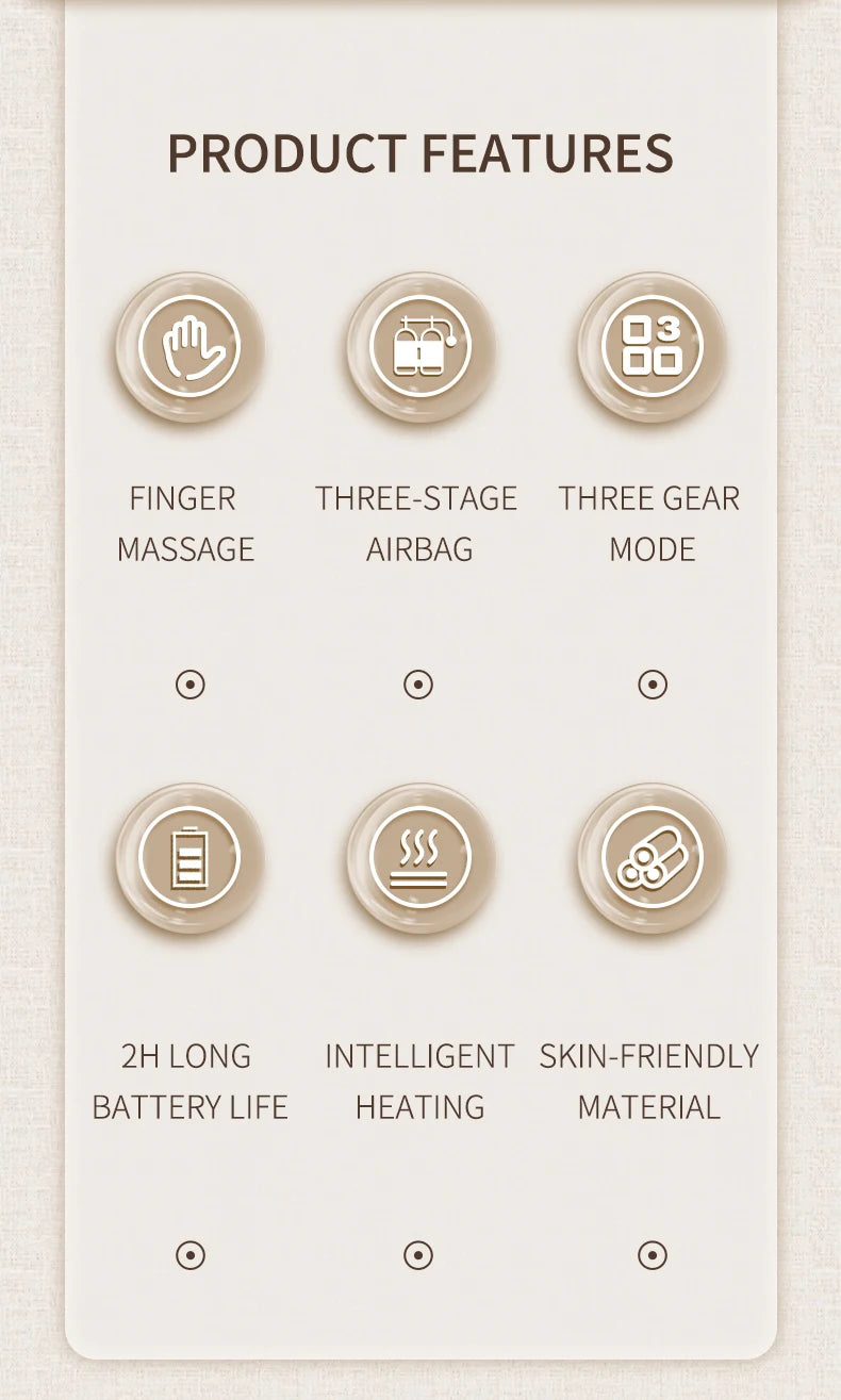 Premium Cordless Hand Massager with 13 Airbags – Compression Therapy for Hands & Wrists