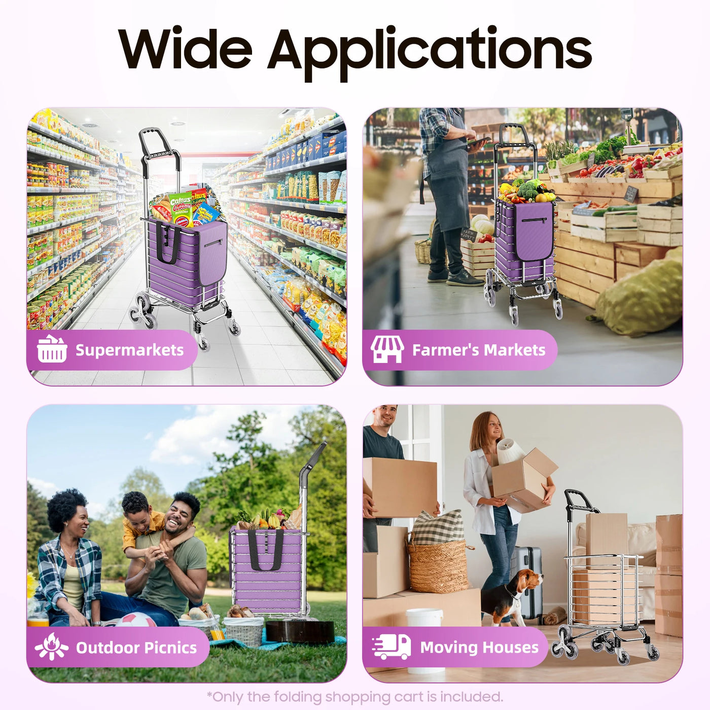 40 kg Foldable Stair-Climbing Shopping Trolley