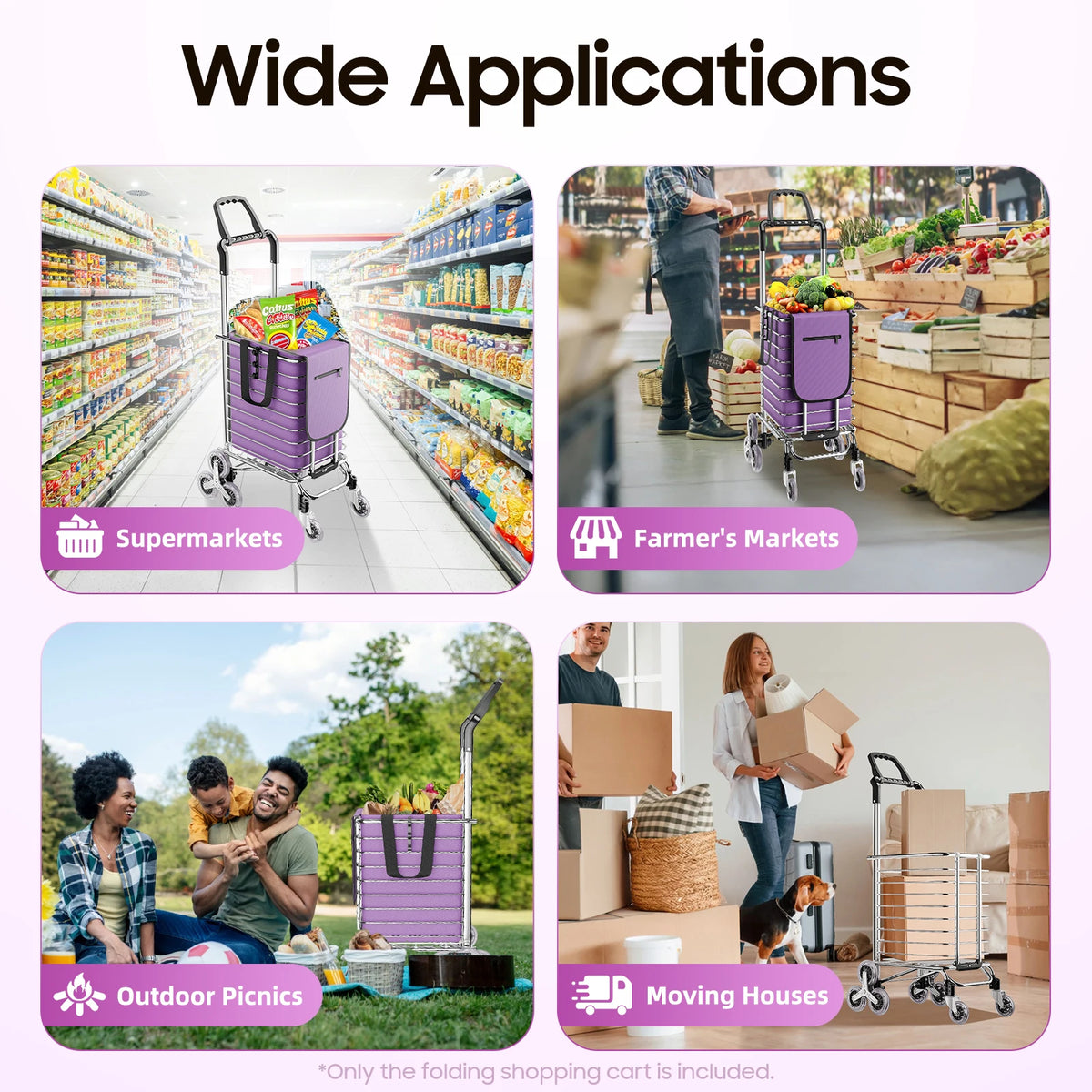 40 kg Foldable Stair-Climbing Shopping Trolley