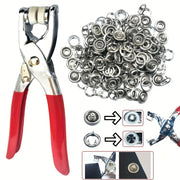 200-Piece Metal Snap-Fastener Kit with Installation Pliers