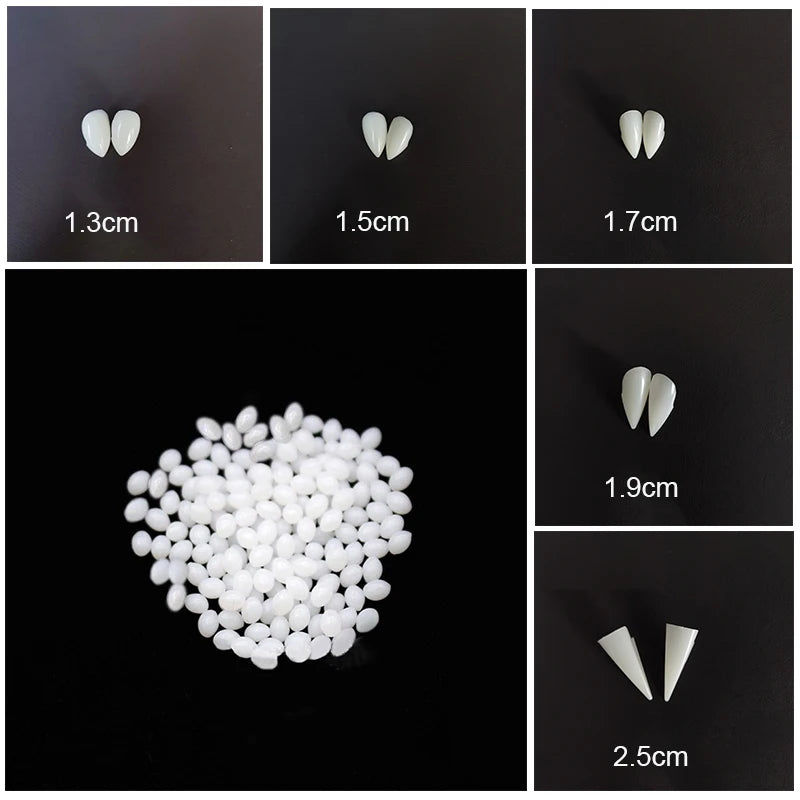 Vampire Fang Costume Teeth with Fitting Material – 5 Sizes