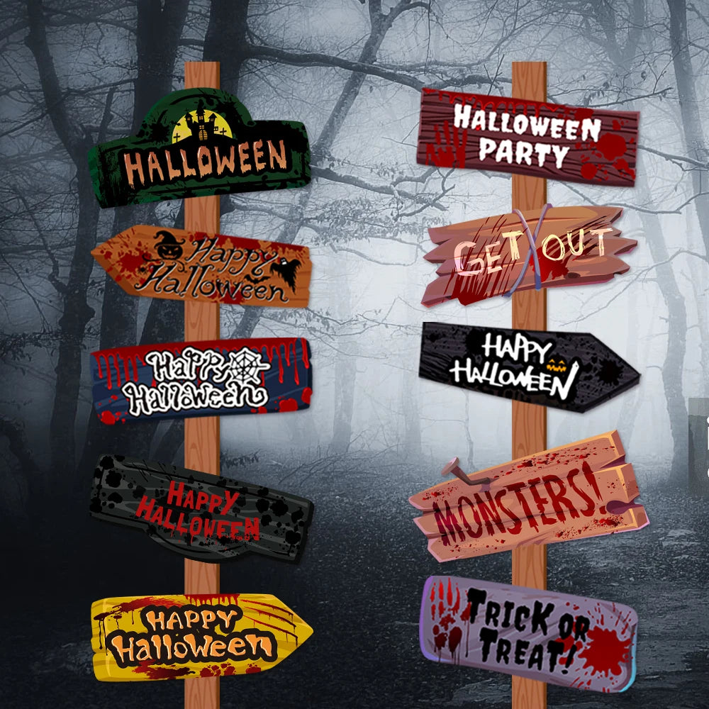 Scary Halloween Welcome Sign – Paper Party & Yard Décor