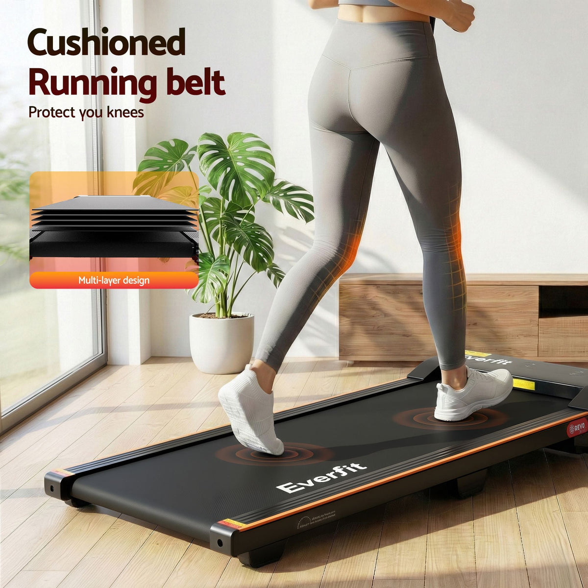 3-in-1 Under-Desk Walking Pad with 12% Incline