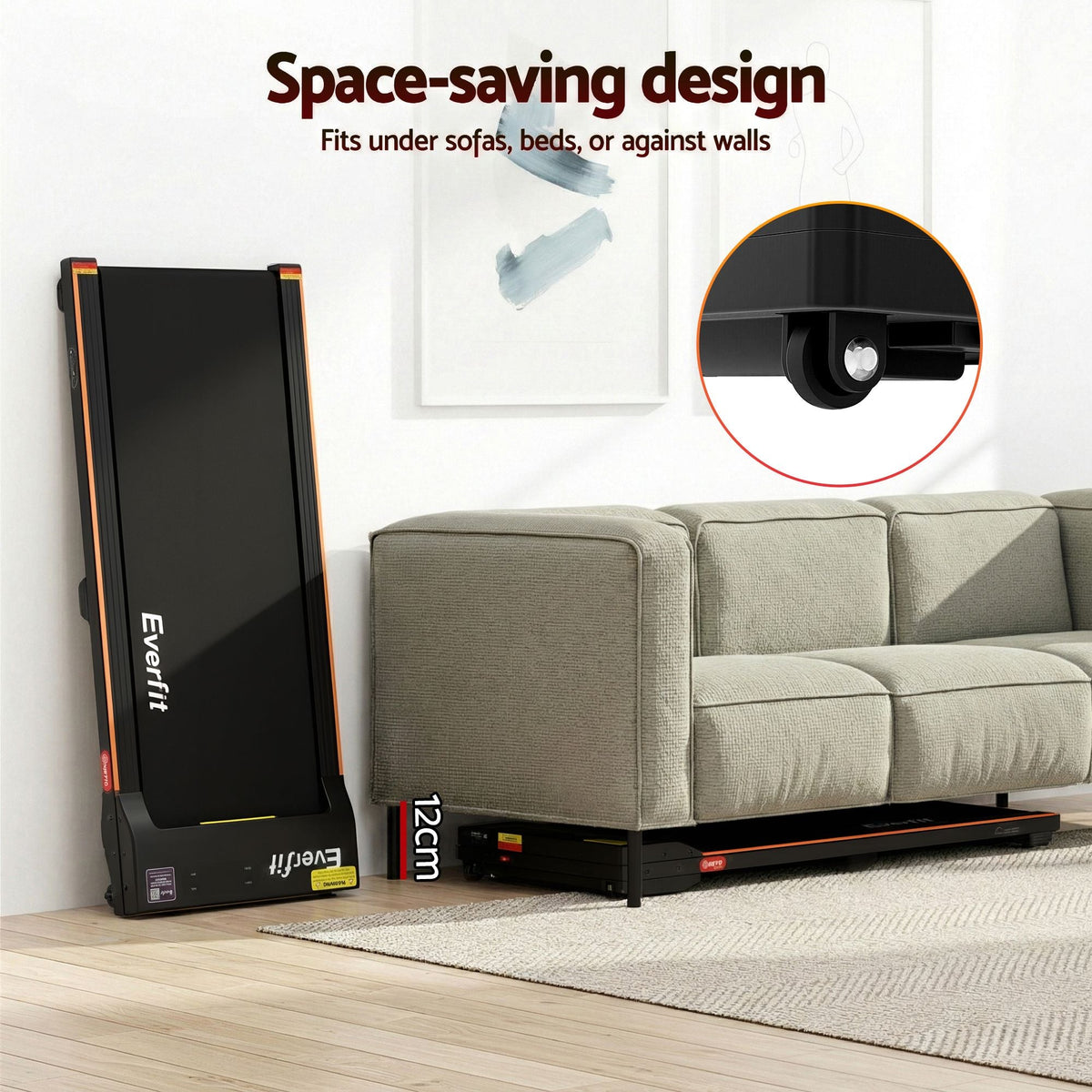 3-in-1 Under-Desk Walking Pad with 12% Incline