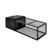 Metal Rabbit Hutch & Small Animal Enclosure with Slide-Out Tray 120cm