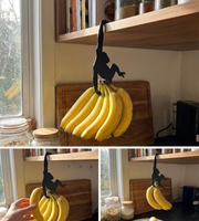 Monkey-Shaped Wooden Hanging Banana Hook