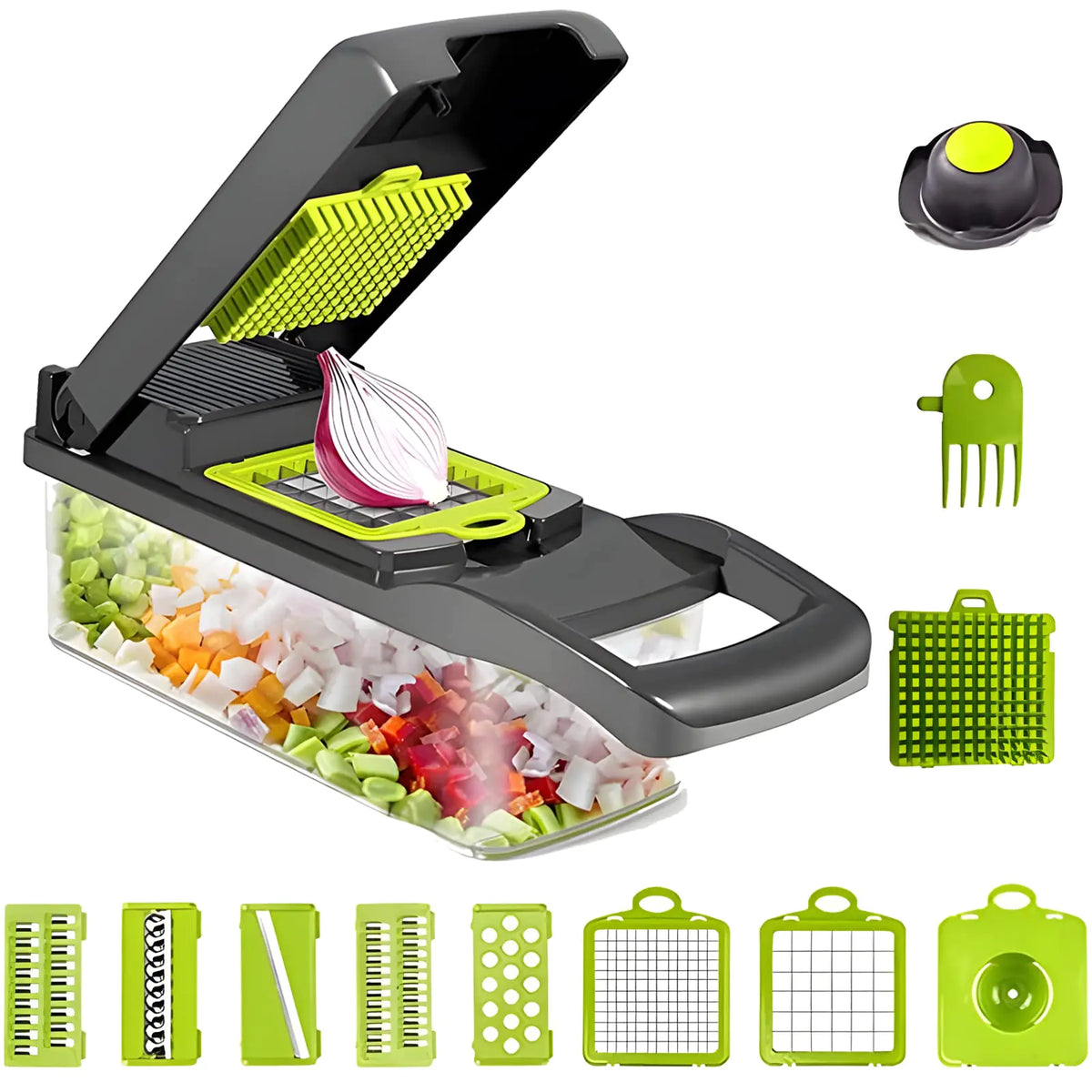 14-in-1 Vegetable Chopper & Mandoline Set with 7 Blades