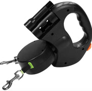 Dual Retractable Dog Leash with 360° Rotating Coupler – 2 Colours
