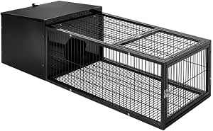 120cm Metal Rabbit Hutch & Small Animal Enclosure with Slide-Out Tray