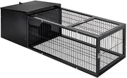 120cm Metal Rabbit Hutch & Small Animal Enclosure with Slide-Out Tray