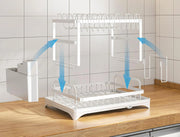 ACA 2-Tier Dish Drainer Drying Rack with Drain Tray