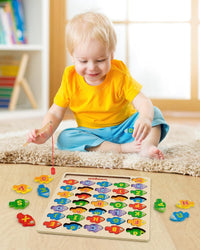 Wooden alphabet and numbers fishing game image 4