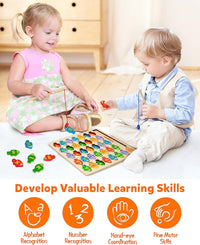 Wooden alphabet and numbers fishing game image 5