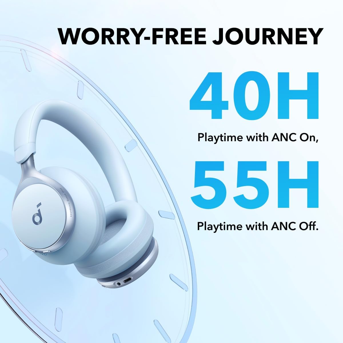 Adaptive ANC Over-Ear Wireless Headphones – 40H Playtime