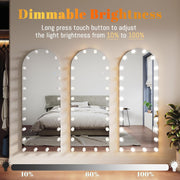 160 × 60 cm Arched Full-Length Mirror with 24 LED Bulbs