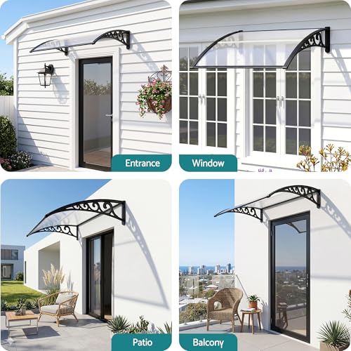 0.8 × 1 m Transparent Outdoor Window & Door Awning – UV & Rain Protection
