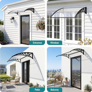 0.8 × 1 m Transparent Outdoor Window & Door Awning – UV & Rain Protection