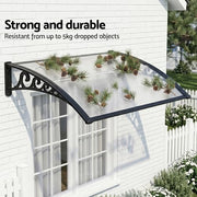 0.8 × 1 m Transparent Outdoor Window & Door Awning – UV & Rain Protection
