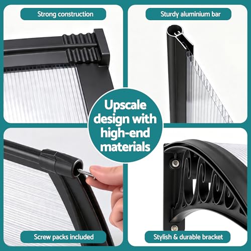 0.8 × 1 m Transparent Outdoor Window & Door Awning – UV & Rain Protection