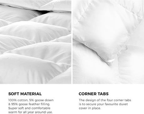 700GSM Goose Feather & Down Quilt – Single