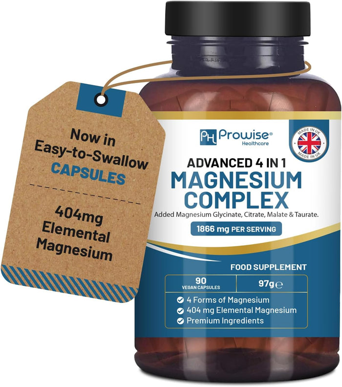 4-in-1 Magnesium Glycinate Complex – 90 Vegan Capsules