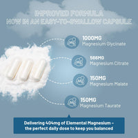 4-in-1 Magnesium Glycinate Complex – 90 Vegan Capsules