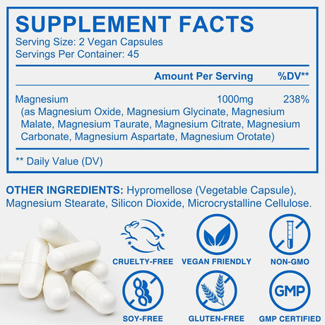 8-in-1 Magnesium Complex – 90 Vegan Capsules