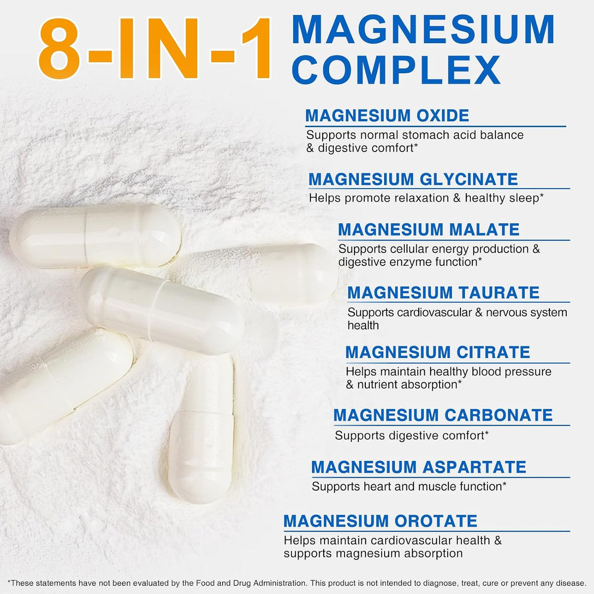 8-in-1 Magnesium Complex – 90 Vegan Capsules