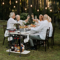 Black 2-tier rolling bar cart