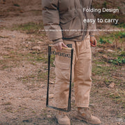 Folding Iron Camping Waste-Bag Stand with Wooden Handle