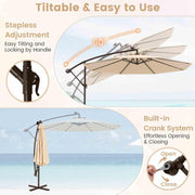 3 m Solar Cantilever Umbrella with 40 LED Lights and Sandbag Base