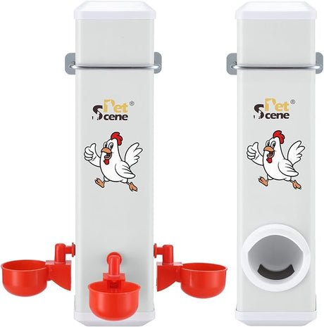 4L automatic chicken feeder and waterer set