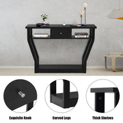 120cm 3-Tier Console Table with Drawer & Shelves