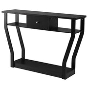 120cm 3-Tier Console Table with Drawer & Shelves
