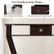 120cm 3-Tier Console Table with Drawer & Shelves